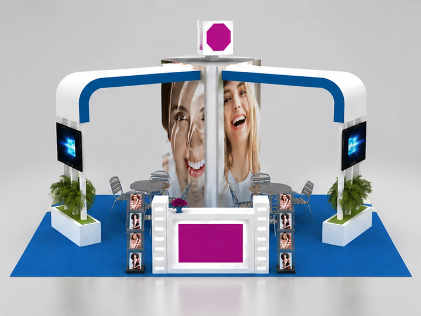 Hot selling teeth whitening kiosk mall kiosk teeth kiosk for sale opposite angle and overall footprint