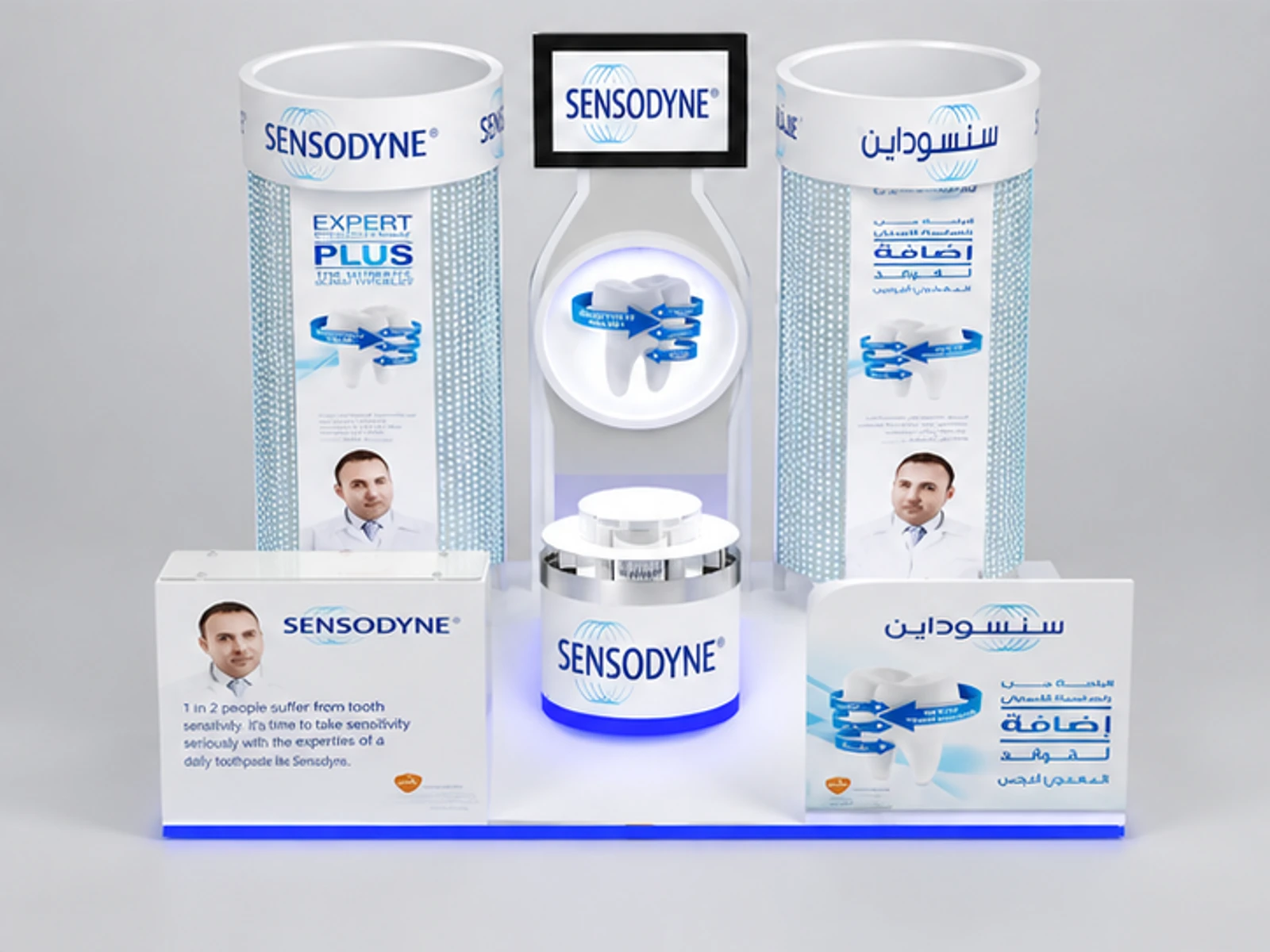 Shopping Mall Dental Care Booth Teeth Whitening Kiosk For Trade Show customer-facing service and display view