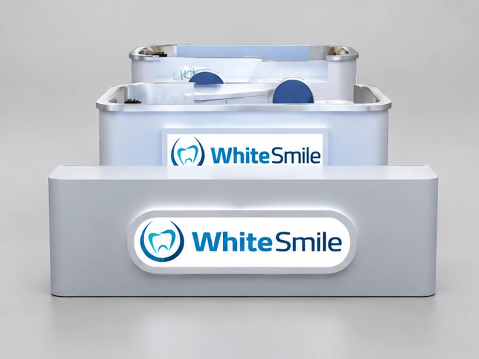 Special shape for mall teeth whitening kiosk | free design mall stand customer-facing service and display view