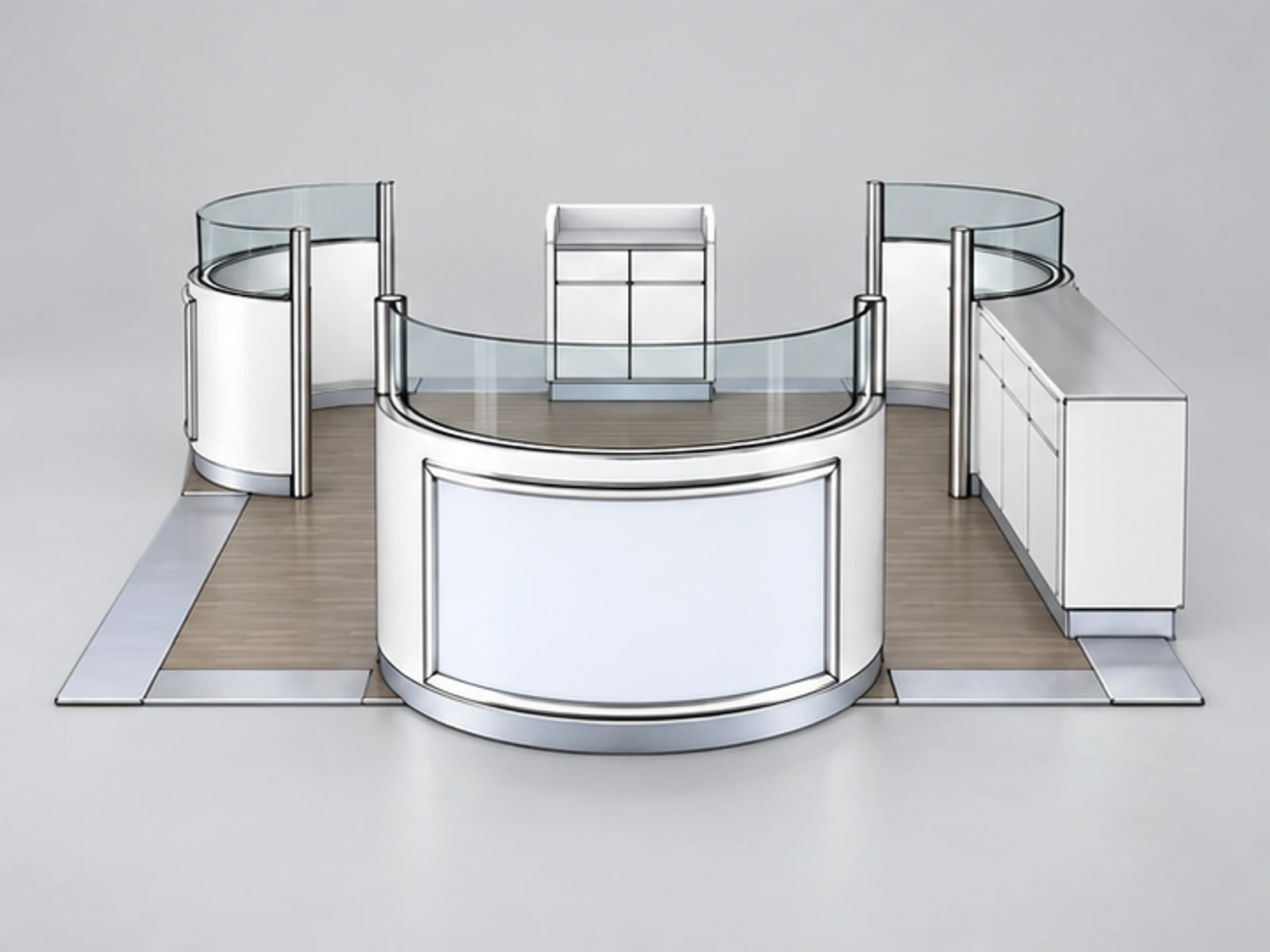 The USA teeth whitening kiosk | shopping mall teeth care stand customer-facing service and display view