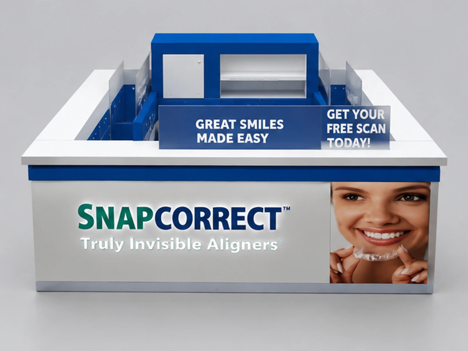 USA Teeth Whitening Kiosk Shopping Mall Service Booth For Sale customer-facing service and display view